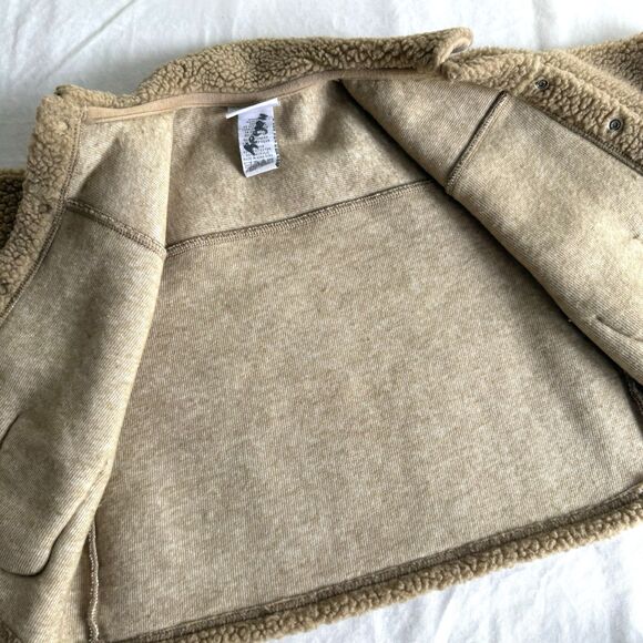 Vintage Baby Fall Jacket Tan Puppy Dog Teddy Bear Fleece Fuzzy Size 12 Months - Picture 4 of 8